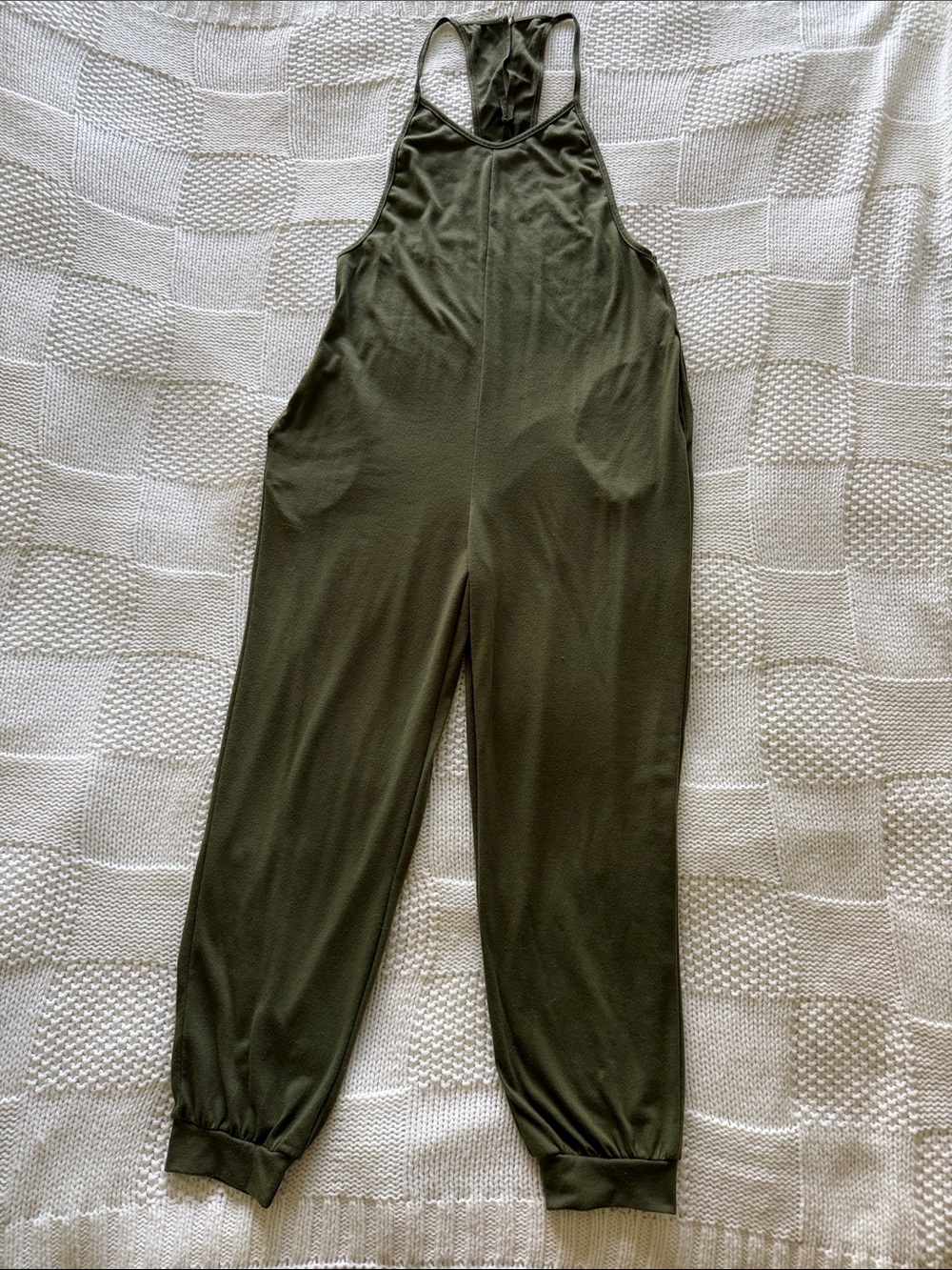 Olive Green Racerback Jumpsuit